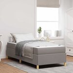 vidaXL Lit à ressorts Taupe et Marron et Blanc 80 x 200 cm tissu