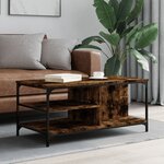 vidaXL Table basse Chêne fumé 100x50x45 cm Bois d'ingénierie