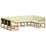 vidaXL Ensemble de canapés d'extérieur 9 Pièces Blanc et crème