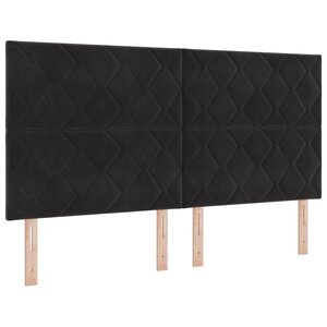 vidaXL Tête de lit LED noire Ensemble de 3 Noir