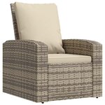 vidaXL Fauteuil inclinable de jardin avec coussins marron clair rotin