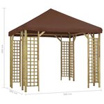 vidaXL Belvédère 3x3 m Marron