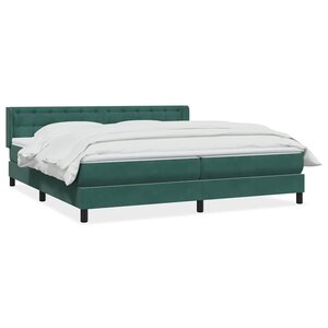 vidaXL Sommier à lattes de lit et matelas vert foncé 180x210cm velours
