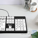 Geemarc clavier confort visuel blanc lettre noire