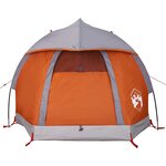 vidaXL Tente de camping à dôme 1 personne gris et orange imperméable