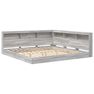 vidaXL Lit Bibliothèque Sonoma gris 180 x 200 cm Bois d'ingénierie