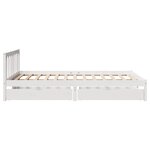 vidaXL Cadre de lit sans matelas blanc 140x190 cm bois de pin massif