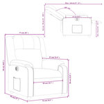 vidaXL Fauteuil inclinable électrique Gris clair Tissu