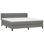 vidaXL Sommier à lattes de lit avec matelas Gris foncé 180x200cm Tissu