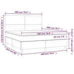 vidaXL Sommier à lattes de lit avec matelas LED Gris foncé 180x200 cm