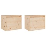 vidaXL Armoires murales 2 Pièces 45x30x35 cm Bois de pin massif