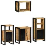 vidaXL Ensemble de mobilier de salle de bain avec étagère 4 Pièces
