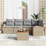 vidaXL Ensemble de canapé de jardin 6 Pièces beige et gris clair