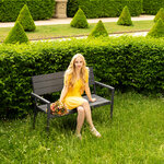 Tectake Banc de jardin Line - gris foncé