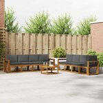 vidaXL Ensemble de canapés d'extérieur 9 Pièces Naturel et Anthracite