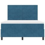 vidaXL Lit à ressorts avec matelas Bleu foncé 160 x 200 cm tissu