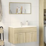 vidaXL Armoire lavabo de salle de bain chêne sonoma bois d'ingénierie