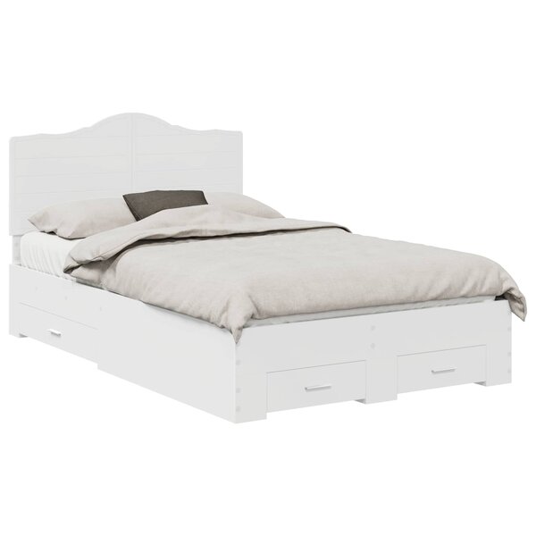 vidaXL Cadre de lit avec tiroir Blanc 120 x 190 cm Bois d'ingénierie