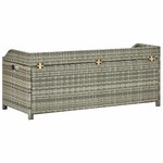 vidaXL Banc de rangement de jardin 120 cm Résine tressée Gris