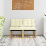 vidaXL 2 Pièce Sofa de milieu extérieur