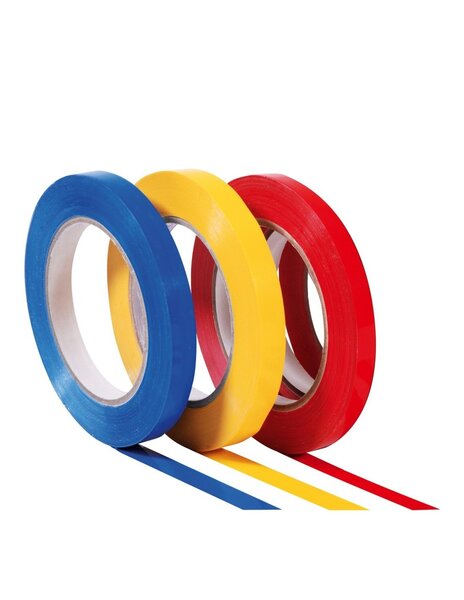 (lot  144 rouleaux) ruban adhésif pvc petites largeurs rouge 12mmx100m