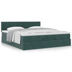 VidaXL Cadre de lit ottoman avec matelas vert foncé 160x200 cm velours