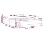 vidaXL Cadre de lit sans matelas blanc bois massif 160x200 cm