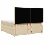 vidaXL Sommier à lattes de lit avec matelas Crème 180x200 cm Tissu