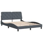 vidaXL Cadre de lit avec LED sans matelas gris foncé 140x190cm velours