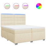 vidaXL Sommier à lattes de lit avec matelas Crème 200x200 cm Tissu