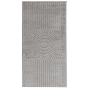 vidaXL Tapis de surface Rectangulaire HUARTE Gris 150 x 80 cm