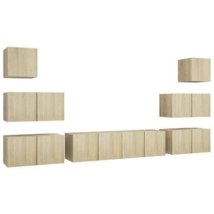 vidaXL Ensemble de meubles TV 8 Pièces Chêne sonoma Bois d'ingénierie