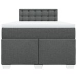 vidaXL Sommier à lattes de lit avec matelas gris foncé 120x190cm tissu