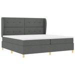 Lit à ressorts vidaXL avec matelas gris foncé 200x200 cm en tissu