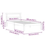 vidaXL Cadre de lit Blanc 90 x 200 cm Bois massif en pin