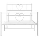 vidaXL Cadre de lit métal sans matelas et pied de lit blanc 100x190 cm