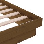 vidaXL Cadre de lit Marron miel Bois massif 120x190 cm Petit Double