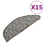 vidaXL Tapis de marches d'escalier 15 Pièces Anthracite 65x21x4 cm