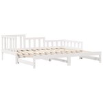 vidaXL Lit de jour avec gigogne et tiroirs sans matelas blanc 90x190cm