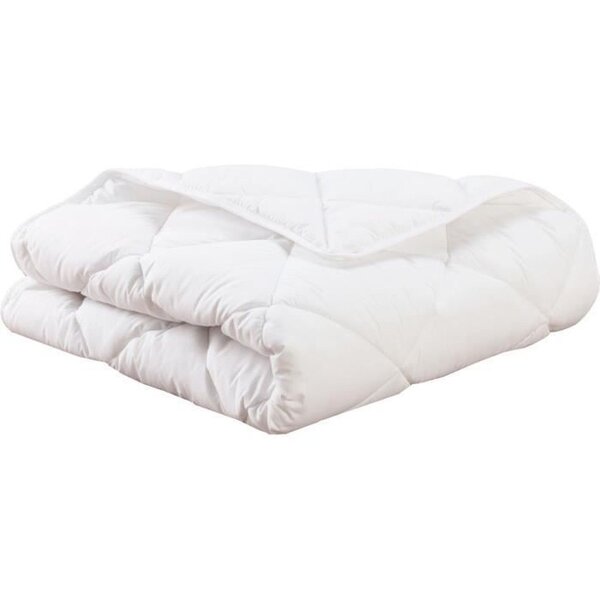 Couette 75 x 120 cm chaude 100 polyester Fibre creuse siliconée - 1 personne - Blanc