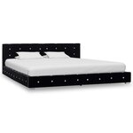 vidaXL Lit avec matelas à mémoire de forme Noir Velours 180 x 200 cm