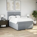 vidaXL Sommier à lattes de lit avec matelas Gris clair 140x190cm Tissu