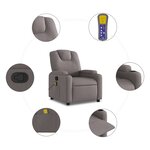 vidaXL Fauteuil de massage inclinable Taupe Tissu