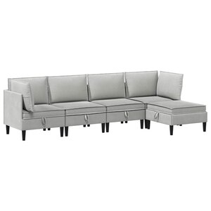 vidaXL Ensemble de meubles pour le salon 5 pc Gris clair Tissu