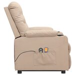 vidaXL Fauteuil de massage Crème Tissu