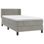 vidaXL Sommier à lattes de lit et matelas Gris clair 80x200 cm Velours