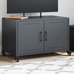 vidaXL Meuble TV anthracite 68x39x43 5 cm acier