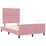 vidaXL Cadre de lit avec tête de lit Rose 120 x 190 cm Velours