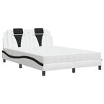 vidaXL Lit Viana avec matelas blanc et noir 120x200 cm similicuir