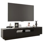vidaXL Meuble TV avec lumières LED Noir 180x35x40 cm